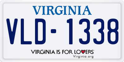 VA license plate VLD1338