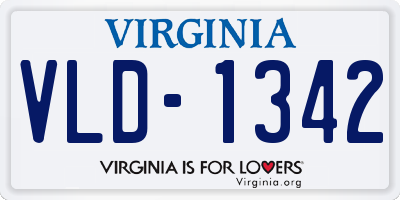 VA license plate VLD1342