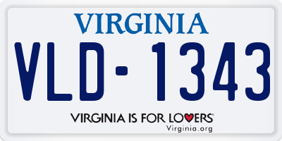 VA license plate VLD1343