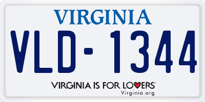 VA license plate VLD1344