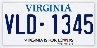 VA license plate VLD1345