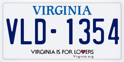 VA license plate VLD1354