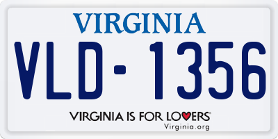 VA license plate VLD1356