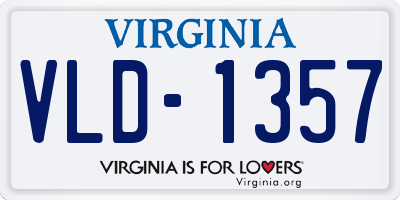 VA license plate VLD1357