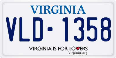 VA license plate VLD1358