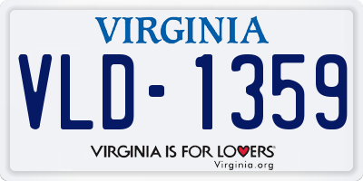 VA license plate VLD1359