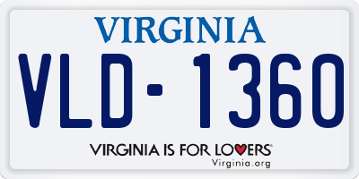 VA license plate VLD1360