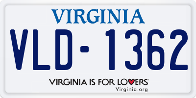 VA license plate VLD1362