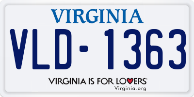VA license plate VLD1363