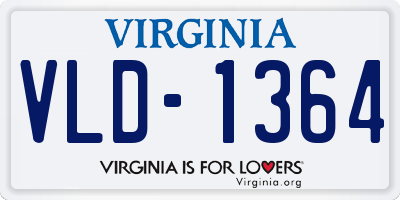 VA license plate VLD1364