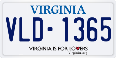 VA license plate VLD1365