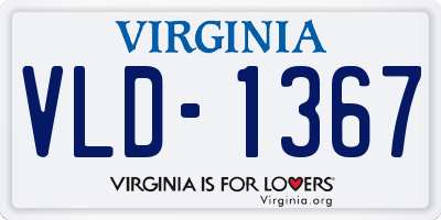 VA license plate VLD1367