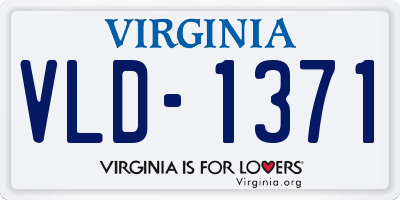 VA license plate VLD1371