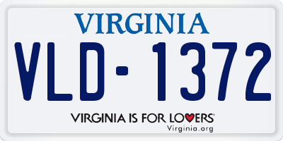 VA license plate VLD1372