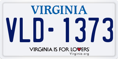 VA license plate VLD1373