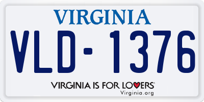 VA license plate VLD1376