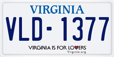 VA license plate VLD1377
