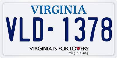 VA license plate VLD1378