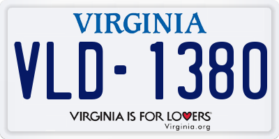 VA license plate VLD1380