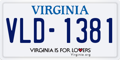VA license plate VLD1381