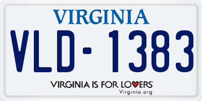 VA license plate VLD1383