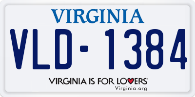VA license plate VLD1384