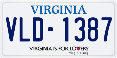 VA license plate VLD1387