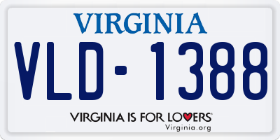 VA license plate VLD1388