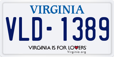 VA license plate VLD1389