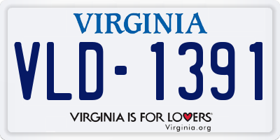 VA license plate VLD1391