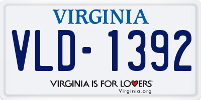 VA license plate VLD1392