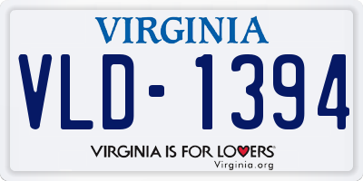 VA license plate VLD1394