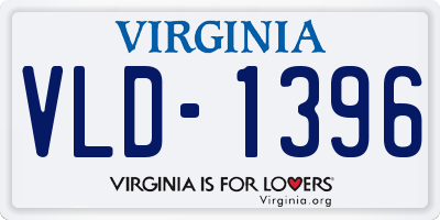 VA license plate VLD1396