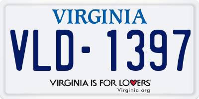VA license plate VLD1397