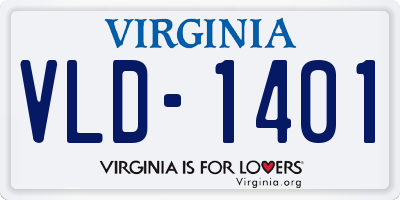VA license plate VLD1401