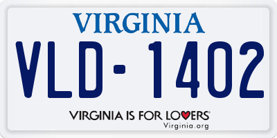 VA license plate VLD1402