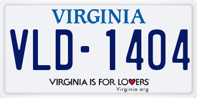 VA license plate VLD1404