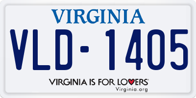 VA license plate VLD1405