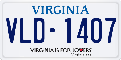 VA license plate VLD1407