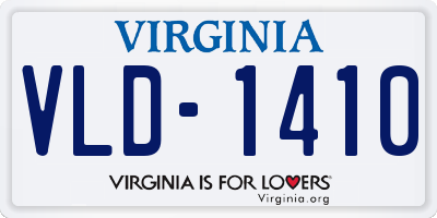 VA license plate VLD1410