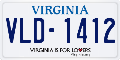 VA license plate VLD1412
