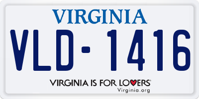VA license plate VLD1416