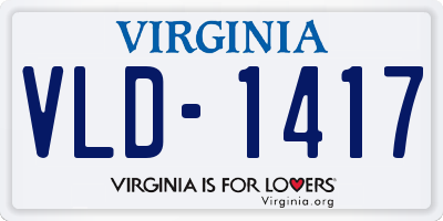 VA license plate VLD1417