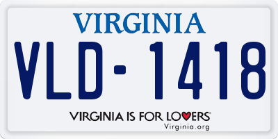 VA license plate VLD1418