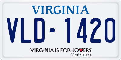 VA license plate VLD1420