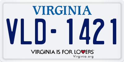 VA license plate VLD1421