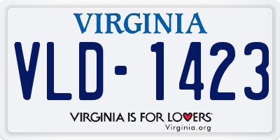 VA license plate VLD1423
