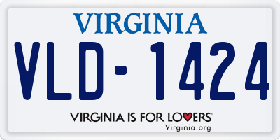 VA license plate VLD1424