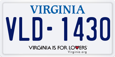 VA license plate VLD1430