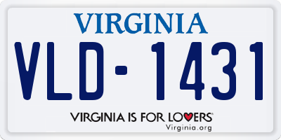 VA license plate VLD1431